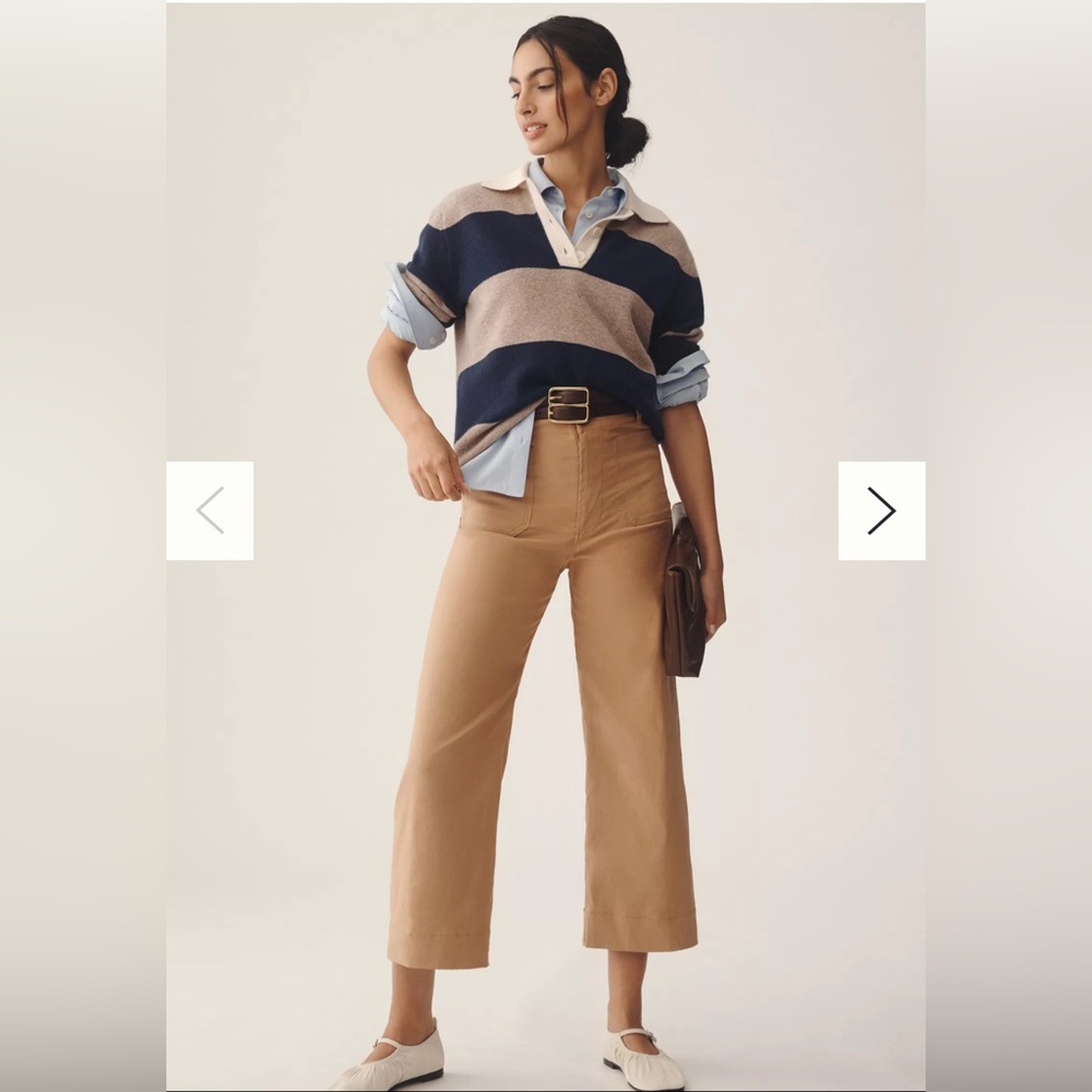 Maeve Anthropologie “The Colette Cropped Wide-Leg Pants